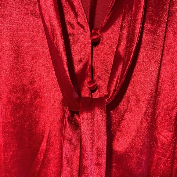 Women’s red button down blouse. Size L. Great for Valentine’s. - Picture 8 of 8